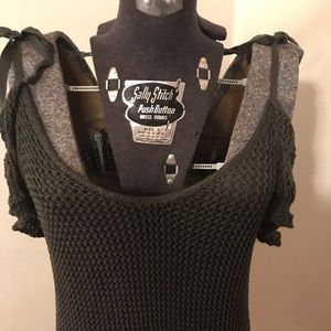 Green City Chic tie up Knitted Top